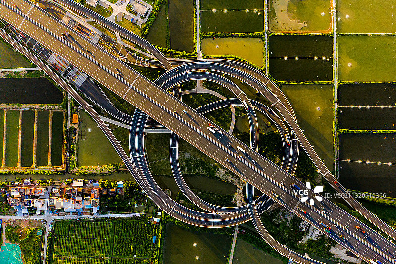 中国广东省广州市海鸥岛南沙大桥全景图片素材