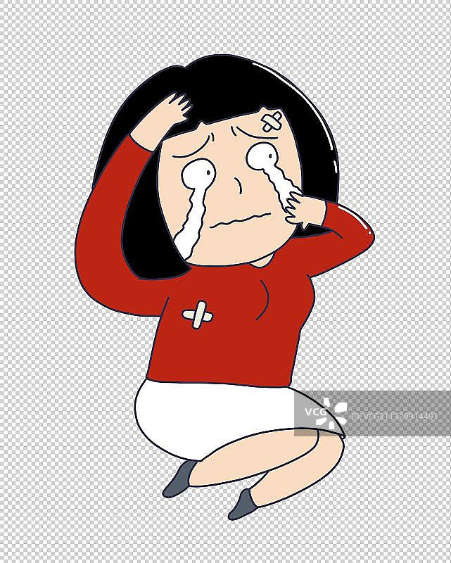 元素：受伤哭泣的女性图片素材