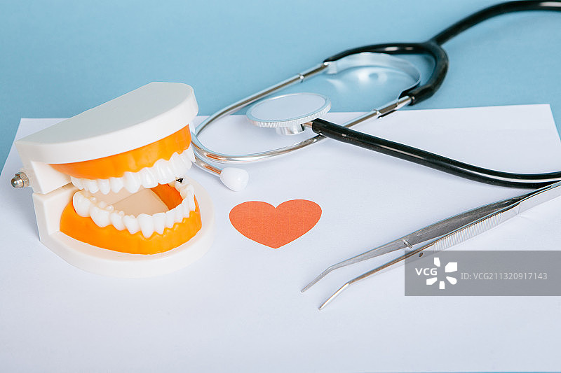 手上的牙齿，保护牙齿，牙齿健康图片素材