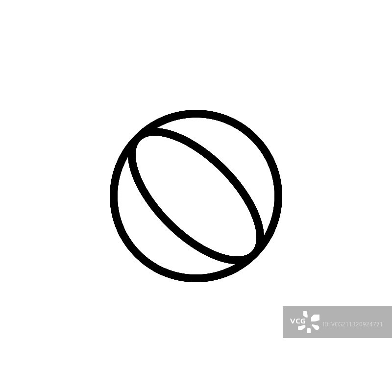 轮廓线风格的排球图标图片素材