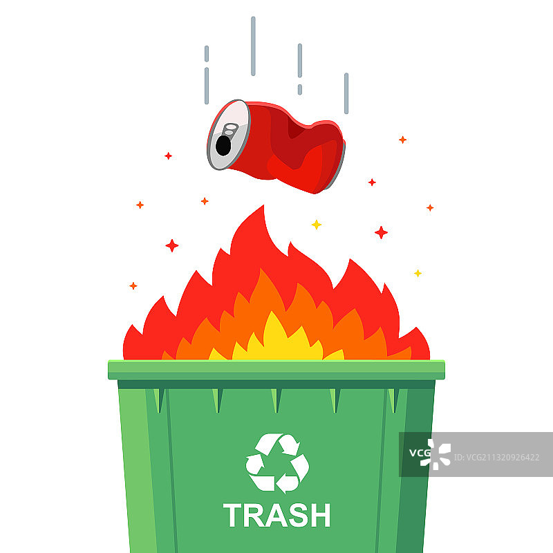 将垃圾扔进焚烧容器图片素材