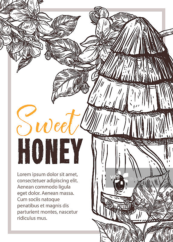 手绘蜂蜜海报模板图片素材
