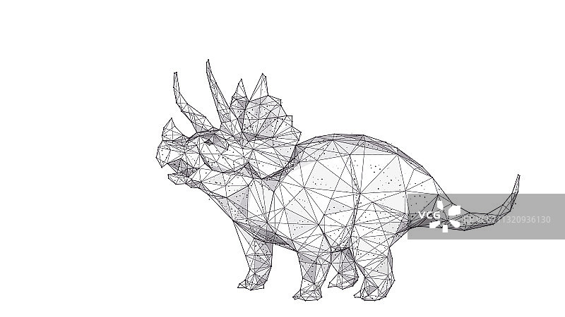 抽象三角龙动物素描概念图片素材