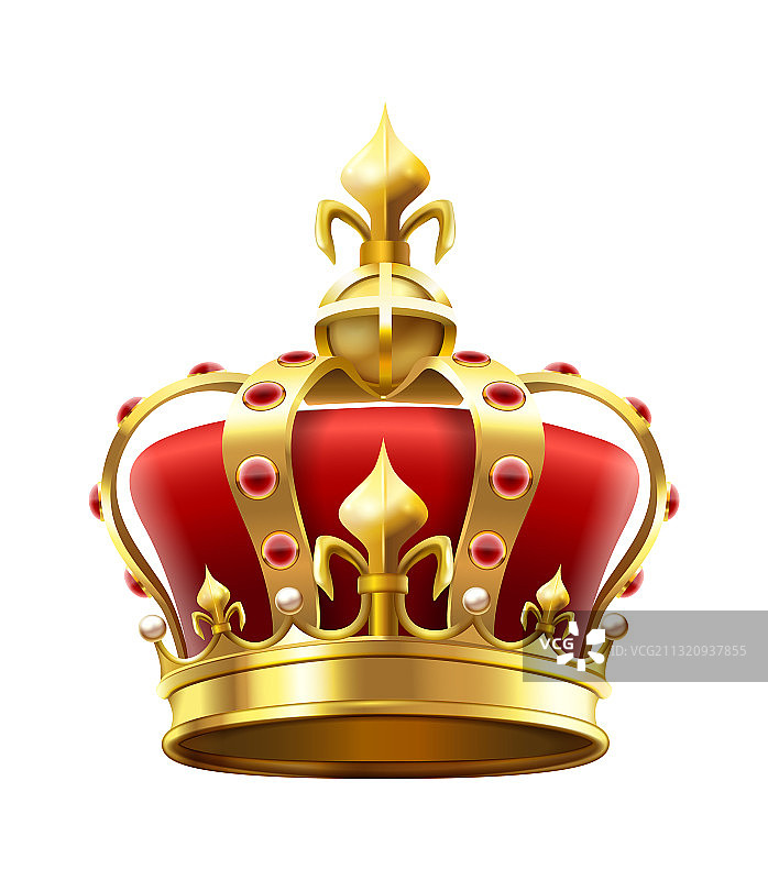 带珠宝的金色皇家王冠纹章元素图片素材