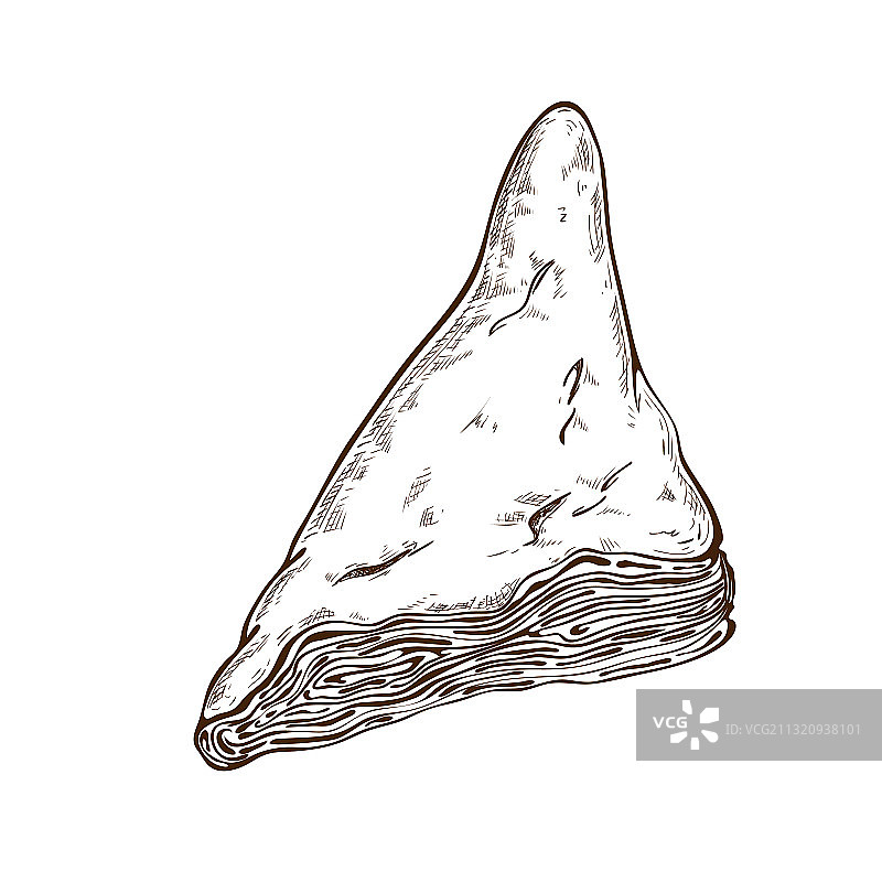 白色背景上的新鲜泡芙面包素描图片素材