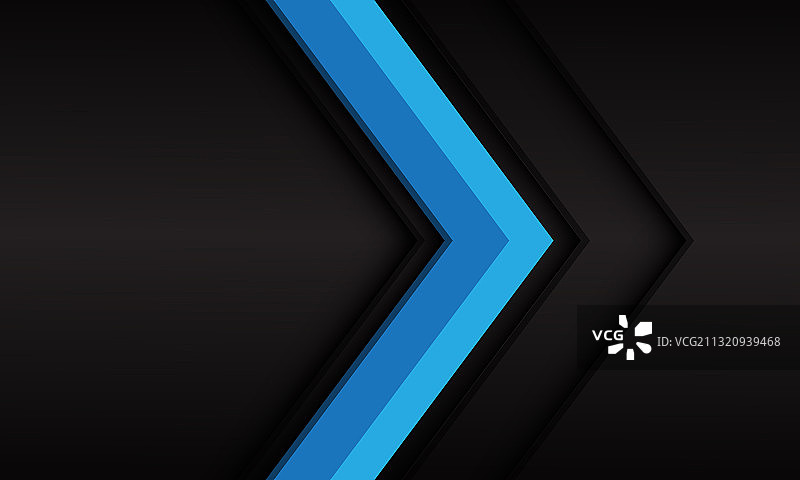 深灰色金属上的蓝色3D箭头图片素材