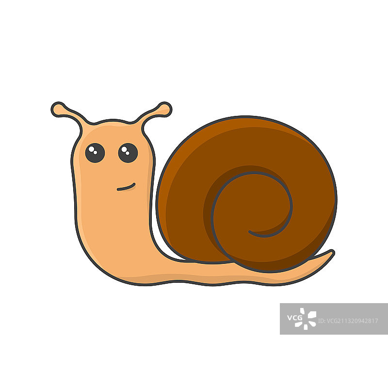 可爱卡通蜗牛蛤蜊图标图片素材