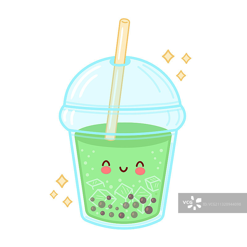 可爱快乐有趣的泡泡茶杯图片素材