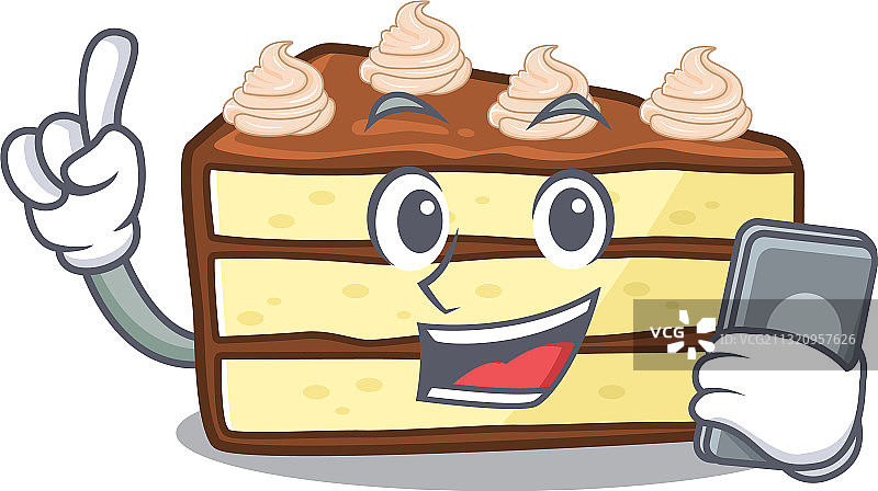 卡通风格巧克力切片蛋糕设计图片素材