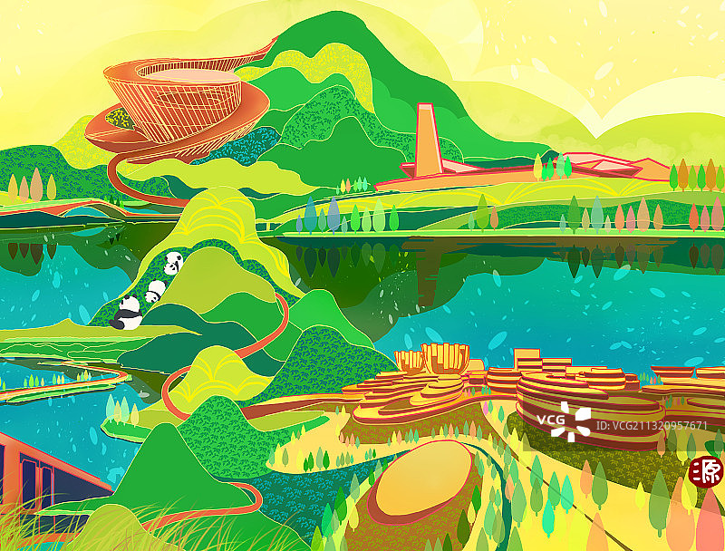 成都绿道图片素材