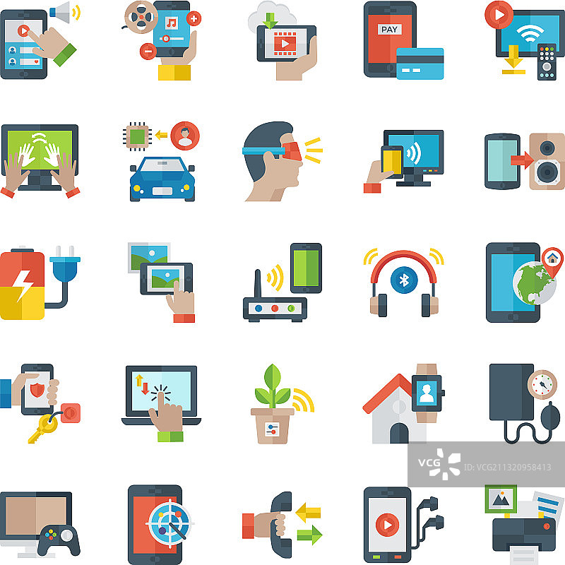 电子设备扁平图标包图片素材