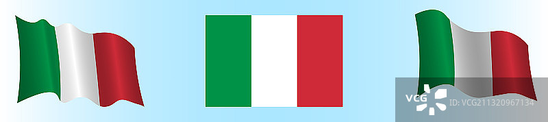 静态的意大利共和国国旗图片素材
