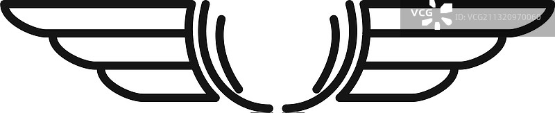 艺术翅膀图标轮廓样式图片素材