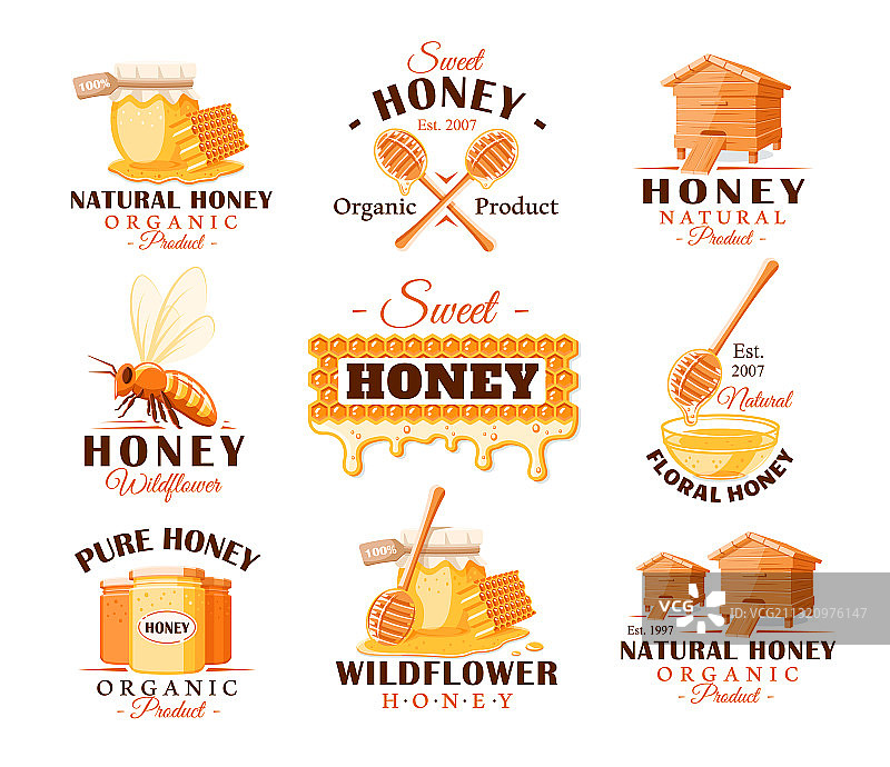 复古蜂蜜标签素材图片素材