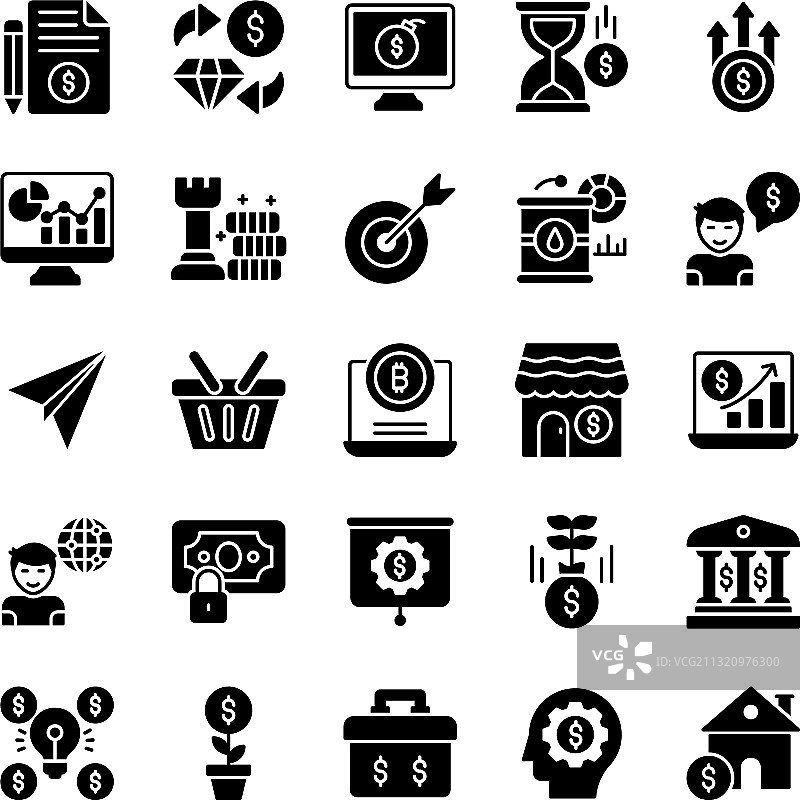 投资组合字形图标图片素材