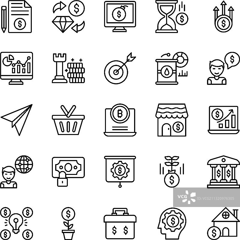 作品集投资线性图标图片素材