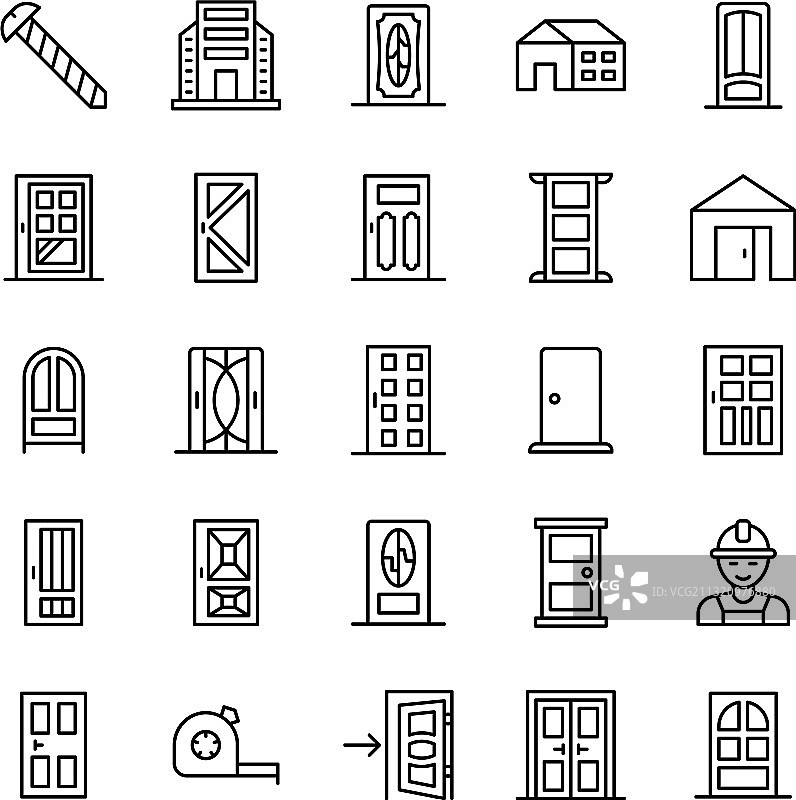 门安装图标合集图片素材