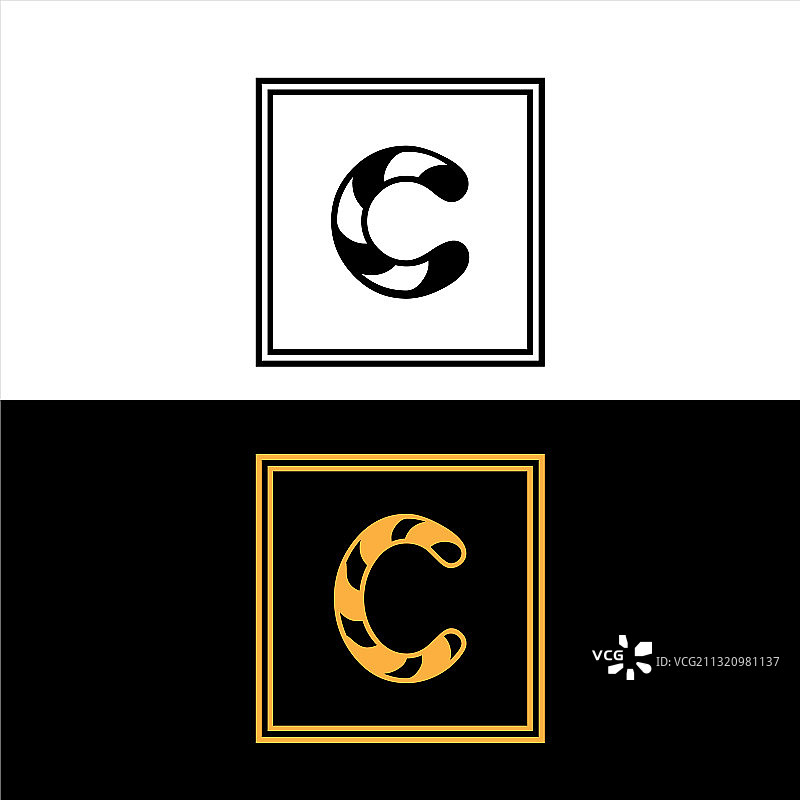 C字母logo抽象设计图片素材