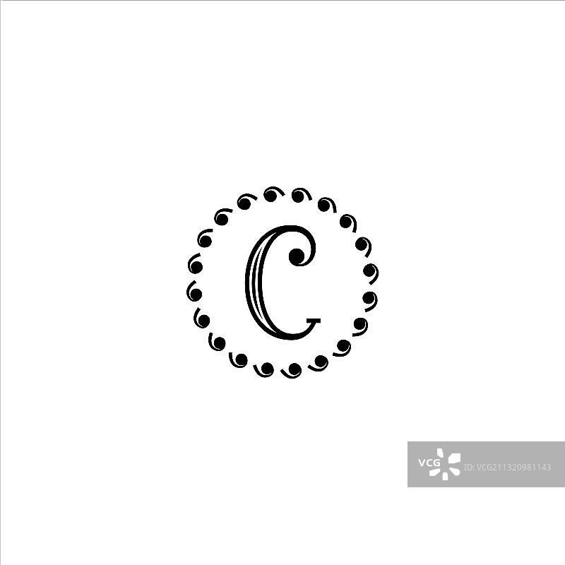 C字母logo抽象设计图片素材