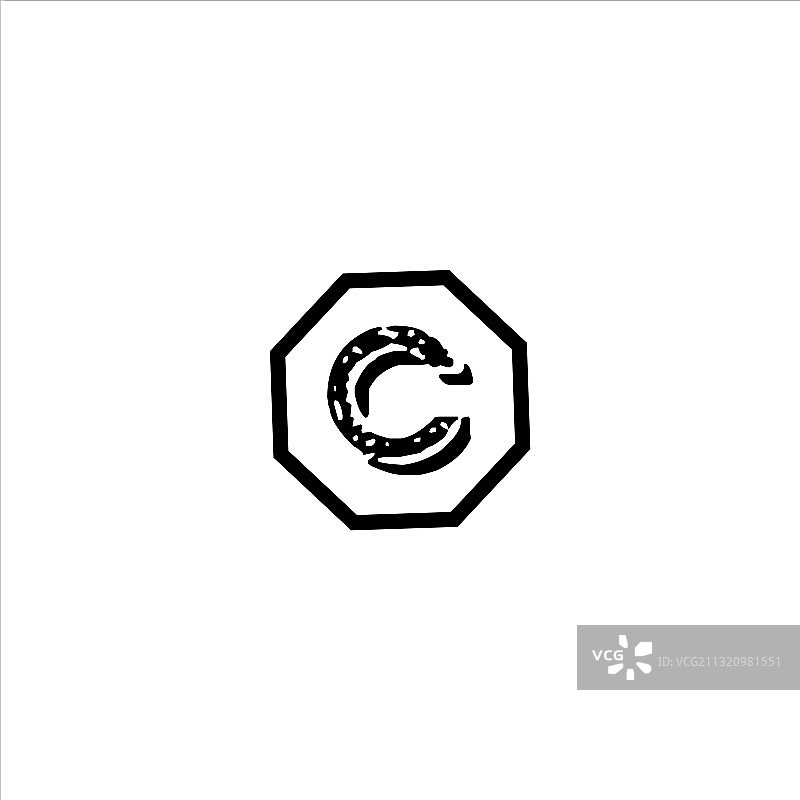 C字母logo抽象设计图片素材