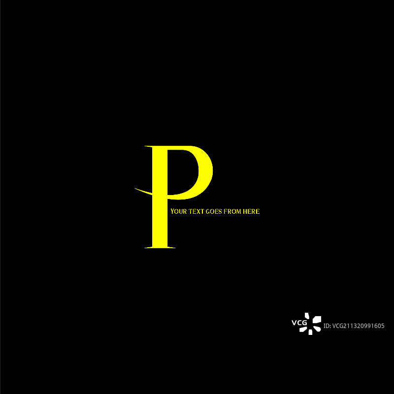 字母P花押字标志设计图片素材