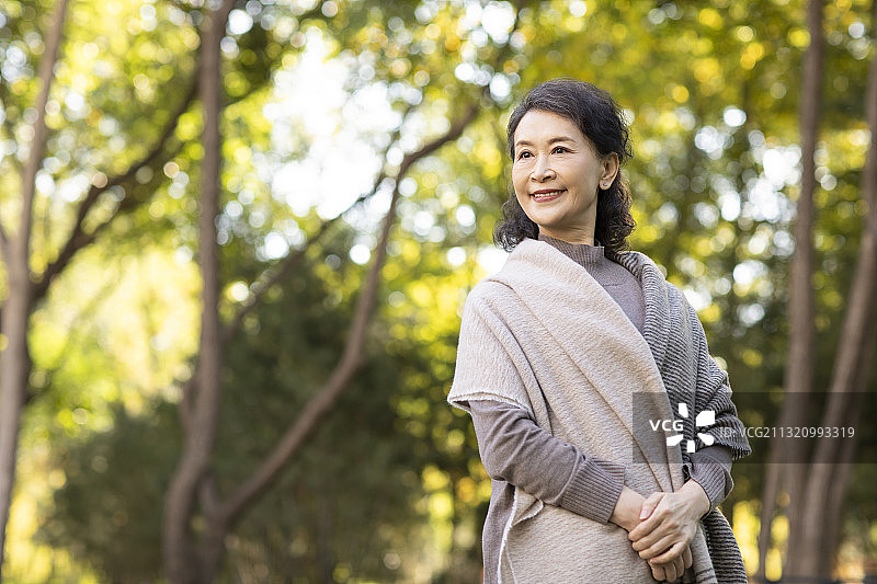 老年人在公园放松身心图片素材