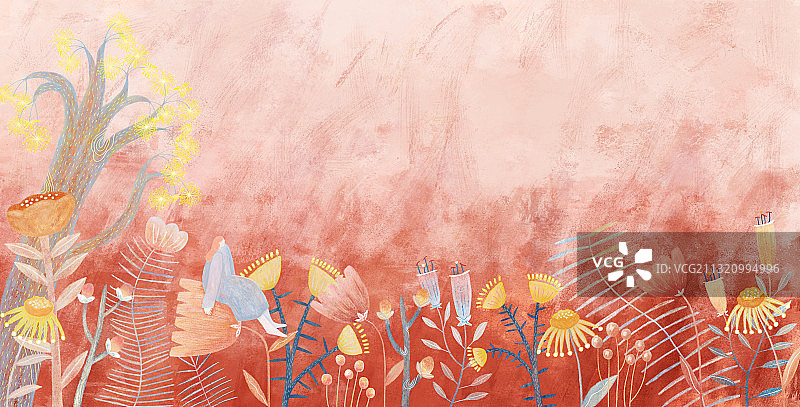 红色背景植物图片素材