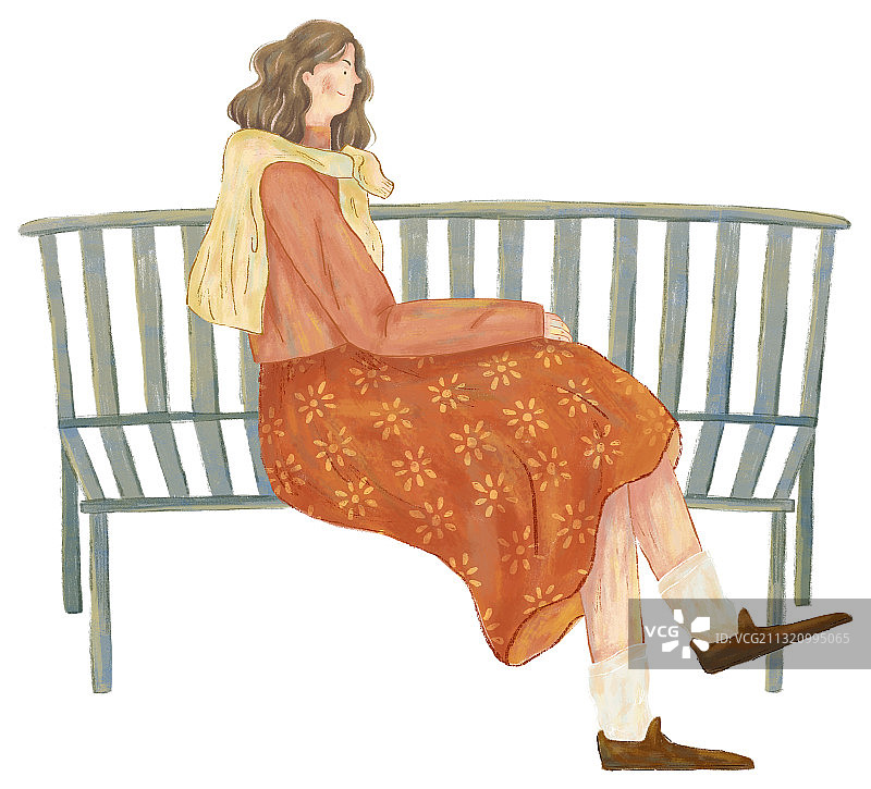 女人坐在椅子上图片素材