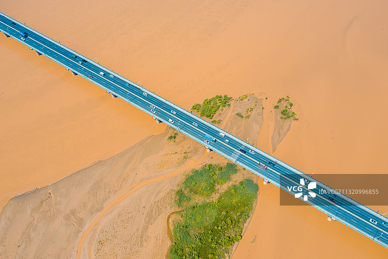航拍郑州花园口黄河公路大桥图片素材