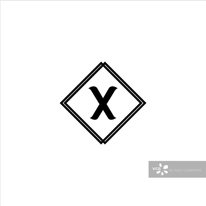 字母X标志徽章设计图片素材