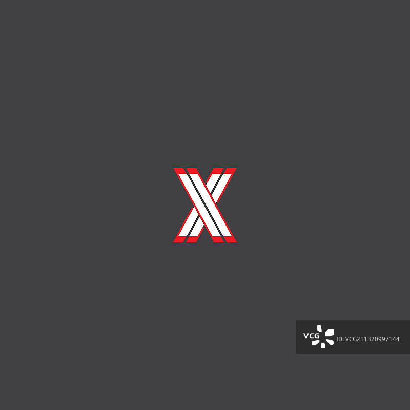 字母X标志徽章设计图片素材
