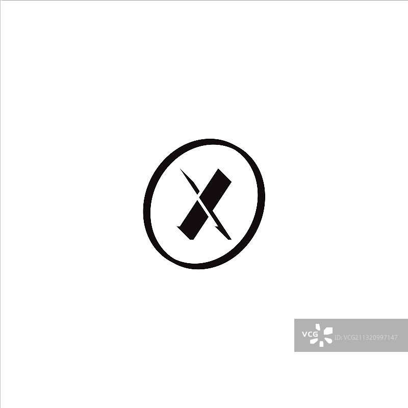 字母X标志徽章设计图片素材