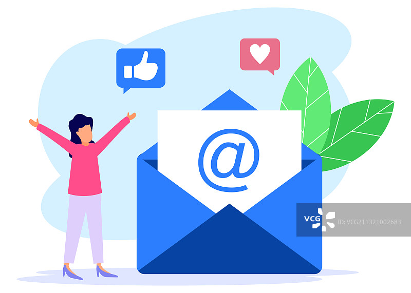 卡通人物电子邮件服务图片素材