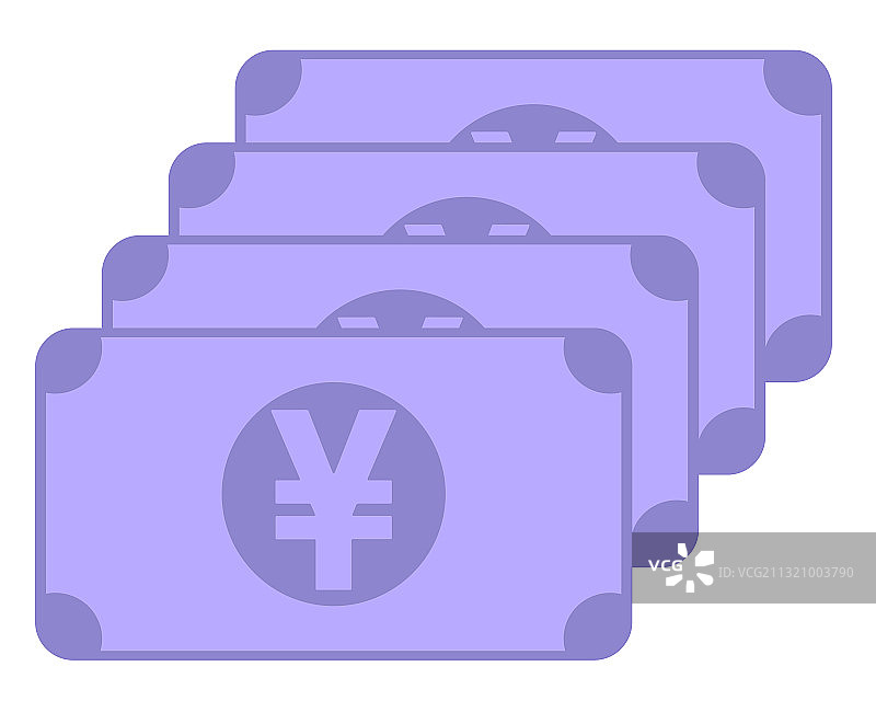 彩色日元钞票图标设计图片素材