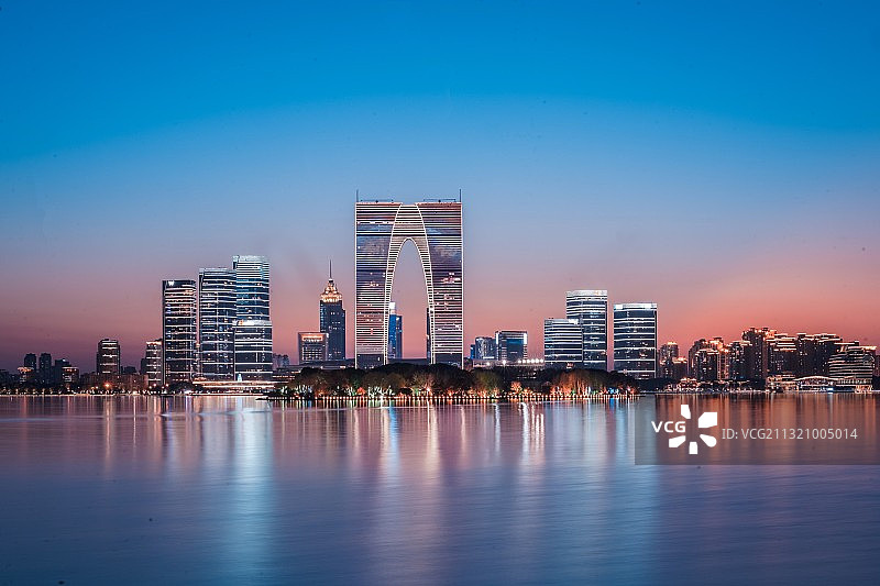 金鸡湖夜景图片素材