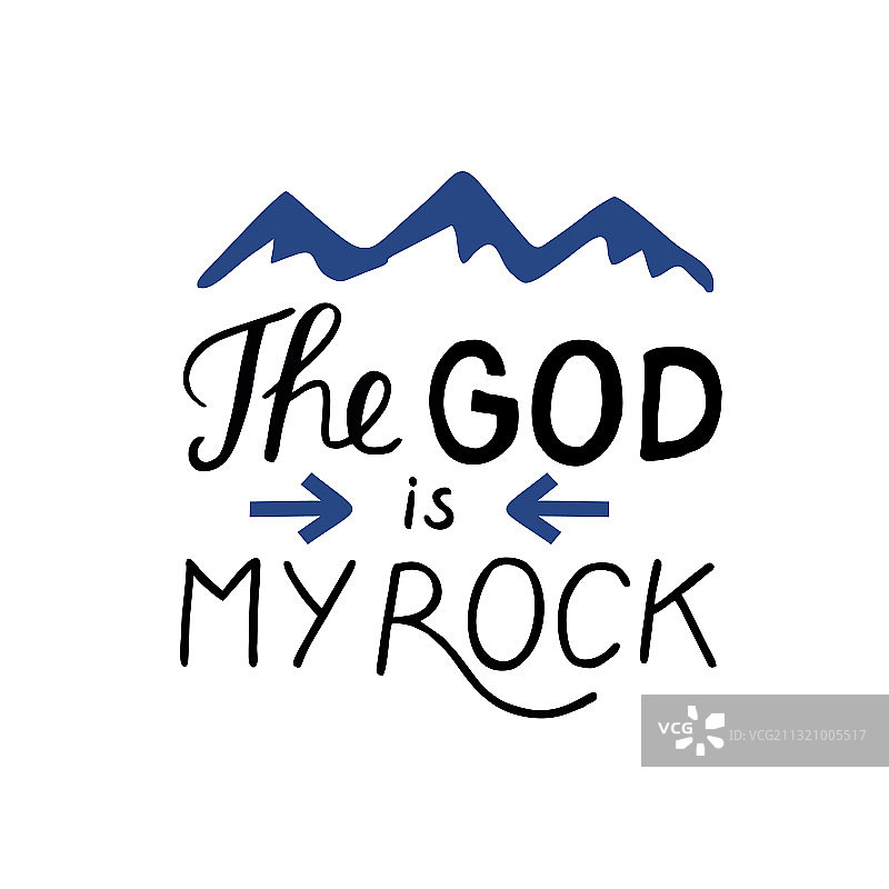 手写圣经经文：上帝是我的磐石图片素材