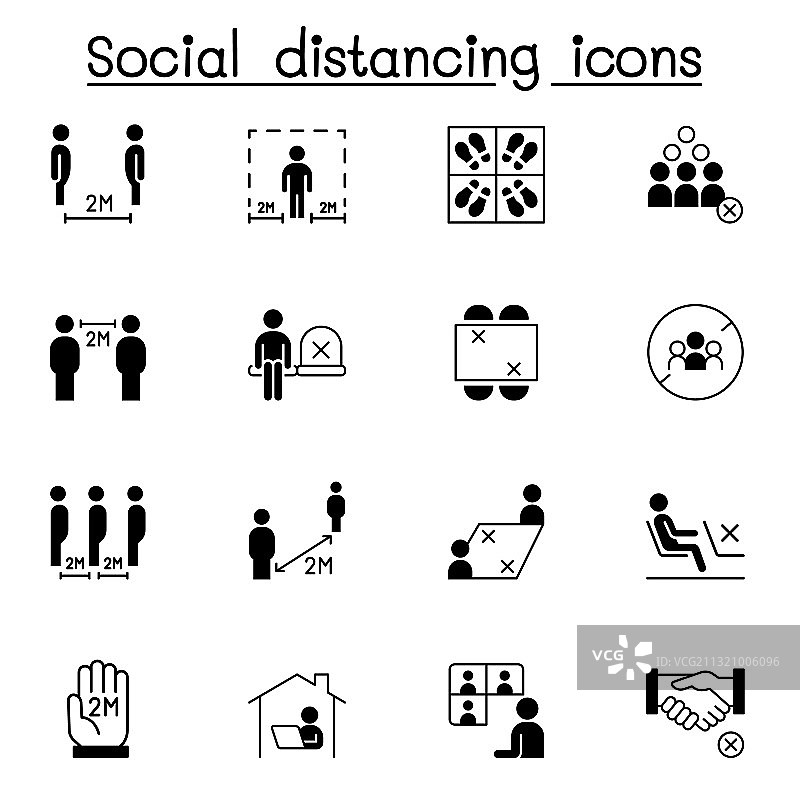 社交距离相关图标图片素材
