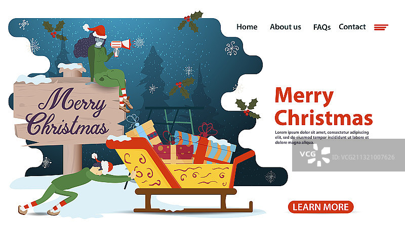 圣诞节和新年网页设计banner图片素材