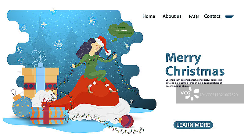 圣诞节和新年网页设计banner图片素材