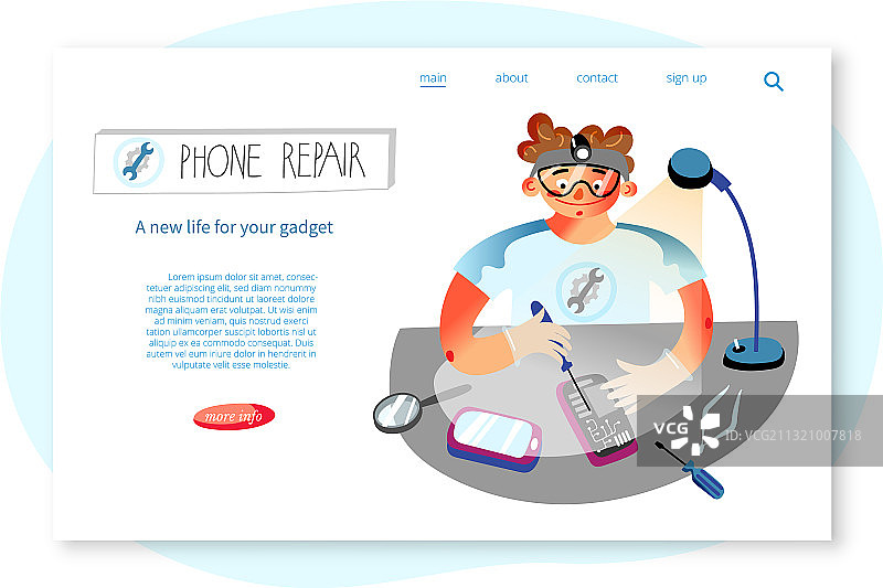 手机在线维修服务页面图片素材