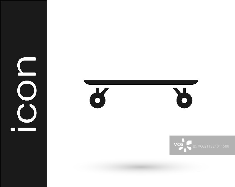 灰色长板滑板车图标图片素材