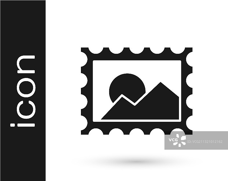 白色背景上的灰色邮戳图标图片素材