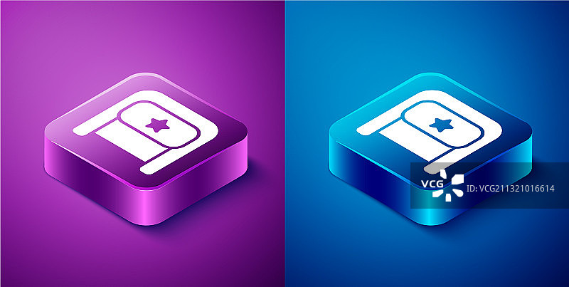 2.5D乌尚卡帽图标，蓝紫背景图片素材