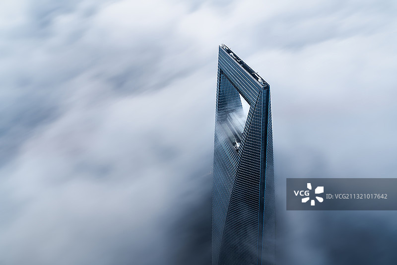 上海陆家嘴平流雾图片素材