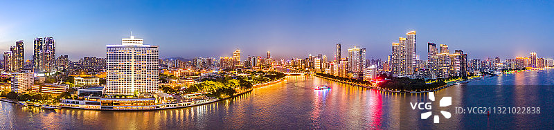 中国广东省广州市荔湾海珠珠江夜景图片素材