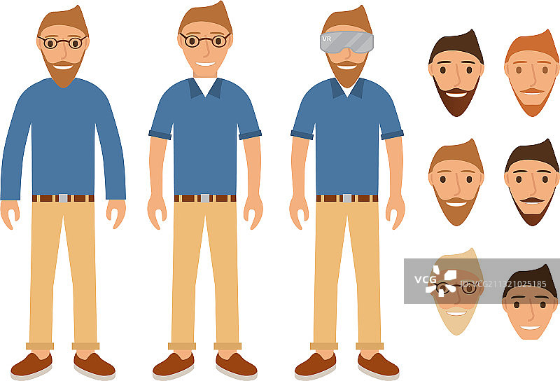 穿着牛仔裤、衬衫和靴子的年轻人图片素材