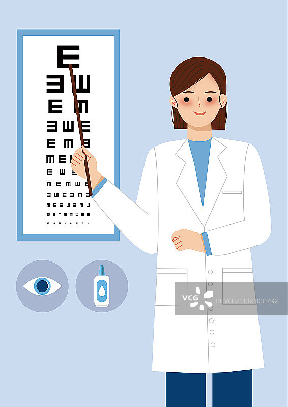 医生检查视力 世界爱眼日插画图片素材