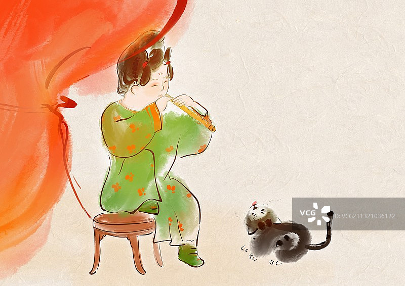 唐朝汉服古装人物画唐宫夜宴图图片素材