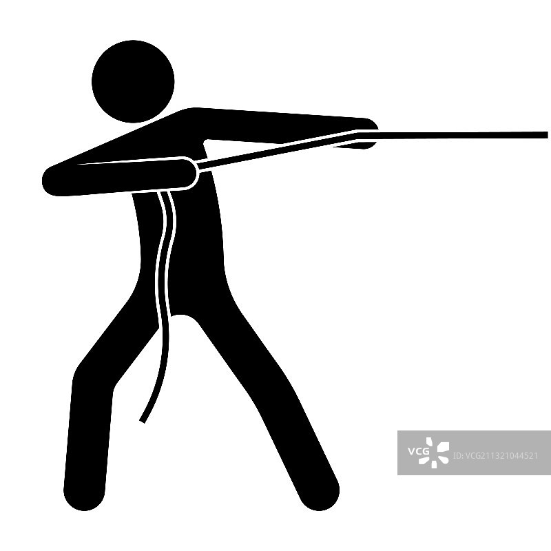 男人拉着绳子，负载重物图片素材