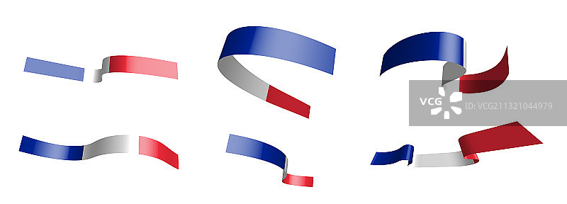 节日彩带和法国国旗图片素材